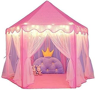 Large designer game tent for children's princess castle, star design tent for girls, pink tent for girls.. DIAYTAR NIGERIA connects you with thousands of products at competitive prices, delivered within a week.