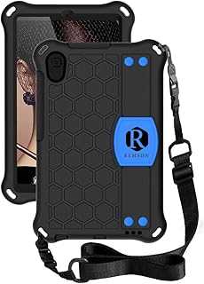 Silicone antichoc Ramson Slim Silicon cover with Dragonne and shoulder strap for Huawei Matepad T8 8.0 (Black/Blue).. Nigeria's favorite online shopping platform, DIAYTAR offers unbeatable prices and delivery within a week.