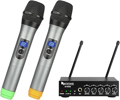 VIVEN UHF double channel wireless microphone, microphone system of wireless karaoke easy to use - K036.. DIAYTAR NIGERIA: Connecting Nigerians with affordable products delivered promptly nationwide.