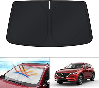 The cast iron sun for the windshield of the Mazda CX-5 2017-2023 CX5 blocks the ultraviolet rays and keep your car in the fridge.. DIAYTAR NIGERIA brings a world of products to your fingertips with affordable prices and quick delivery.