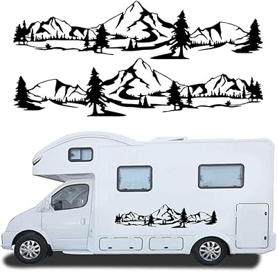 Hoteo World Mountain Decorative Vinyl Stickers for Camping-Car, Caravan, Side Carrosserie Accessories.. DIAYTAR NIGERIA: Connecting Nigerians with affordable products through our expansive e-commerce platform.