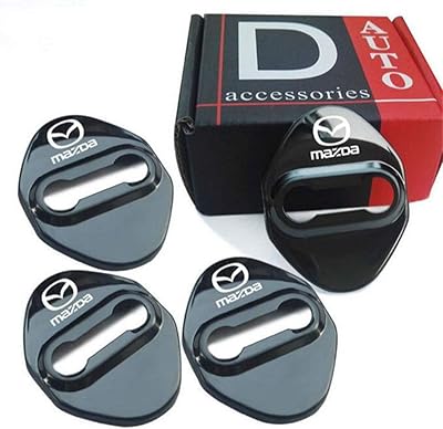 Maxdoll stainless steel car holder lock cover for Mazda 3, 6, Miata MX-5 CX-3, CX-5, CX-9, 3m adhesive support (4) (black).. DIAYTAR NIGERIA makes quality accessible with low prices and reliable 5-8 day nationwide delivery.