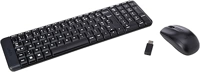 Logitech MK220 wireless keyboard and mouse, Windows Combo, French Azerty design - Black.. DIAYTAR NIGERIA brings the market to your fingertips with affordable prices and swift delivery services.