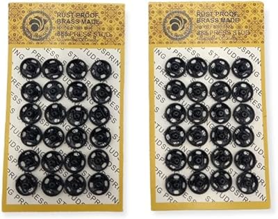 48 pieces - Metal pressure buttons (8 mm - black color).. DIAYTAR NIGERIA: Connecting Nigerians with their needs through our affordable and diverse marketplace.
