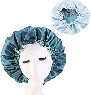 Reversible hat adjustable in satin for women - soft double -sided night hat, protects natural hair, matching colors (green).. DIAYTAR NIGERIA: Bringing affordable shopping solutions with a diverse product catalog delivered nationwide.