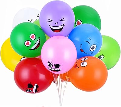 LABEMOS LATEX BALLONS Printed with big eyes and smiling face for birthdays or end of year celebrations, 1 bunch of 10 multiple colors.. DIAYTAR NIGERIA delivers happiness in 5-8 days with our affordable and diverse product range.