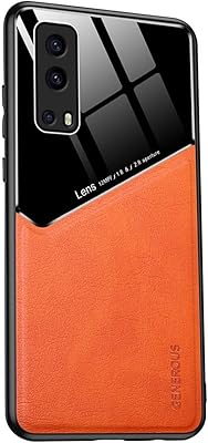 Largecase for iqoo z3 ultra -thin tpu ultra thin shell + mixed rear leather bumper protective cover for vivo iqoo z3 6.55 inch - orange.. Get what you need, when you need it — DIAYTAR Nigeria delivers fast.