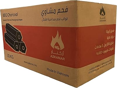 Azcanar charcoal briquettes for barbecue - 10 kg.. DIAYTAR NIGERIA revolutionizes online shopping with competitive prices and reliable 5-8 day delivery.