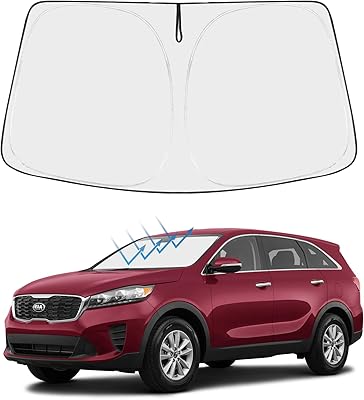 Personalized foldable sun visor for Kia Sorento LX, SX, SX, Prestige S, SX, 2018, 2017, 2016 SUV 2022.. Join thousands of satisfied shoppers on DIAYTAR Nigeria.