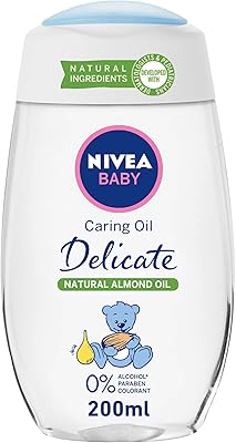 Baby oil Nivea Delicate Care, natural almond oil, 200 ml.. DIAYTAR NIGERIA: The marketplace that brings affordable products to every Nigerian home in under 8 days.
