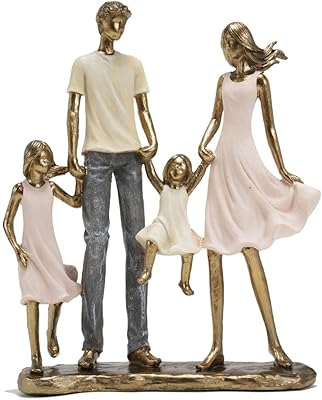 Cissiessie family of 4 figurines, parents and children's statues, family gifts, resin ornament, artisanal sculpture for the house, the bedroom, the living room, table decoration (holding your hand).. Discover why millions choose DIAYTAR for affordable online shopping with delivery in just 5-8 days.