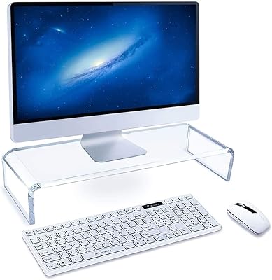 Monitor support, acrylic PC support with keyboard storage, desktop support for TV monitor for laptop printer.. Order today, receive this week — shopping with DIAYTAR Nigeria is that simple.