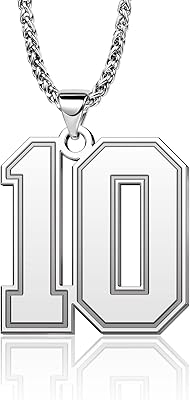 Men boys football jersey number chain 0 to 99 stainless steel 25mm high necklace sports fans jewelry Christmas gift cuban chain, metal.. Experience the ultimate in shopping convenience with DIAYTAR NIGERIA's vast catalog and 5-8 day delivery.