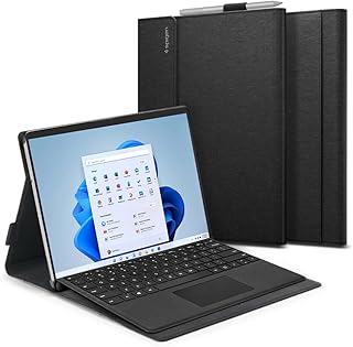 Spigen foldable foldable support cover for Microsoft Surface Pro 9 / Surface Pro 8 with Stylo holder (2021/2022) - Black.. DIAYTAR NIGERIA connects you with what you need at prices you'll love, delivered within 8 days.