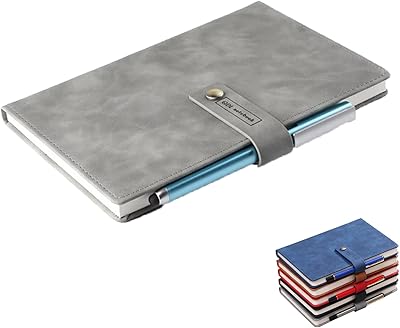 Rechargeable writing notebook with rigid leather cover, Lined writing journal with a ring for a 5 -lined pen for the university, 408 pages lines for notes, work, business, travel, office, school (3).. Experience shopping without compromise at DIAYTAR NIGERIA, with vast selection and quick delivery.