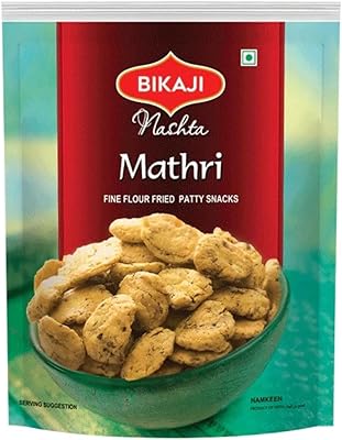 Bikaji Nashta Mathri Sachet of 200 g | Traditional crisp and crunchy Namkeen | Slightly spicy and tasty | Made with fully natural ingredients | India product.. DIAYTAR NIGERIA: Your affordable shopping destination with thousands of products delivered in days.