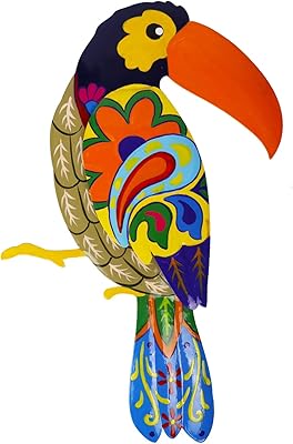 Adeerotite Large Metal Wall Decoration in bright colors and trumpet beak.. Experience retail convenience with DIAYTAR NIGERIA's comprehensive platform and 5-8 day nationwide shipping.