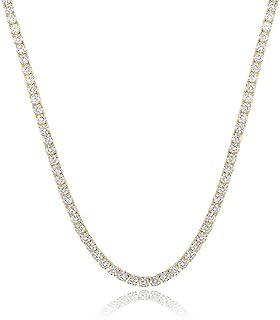 Classic tennis necklace Gsmemo 18 carats with 4.0 mm 18/20/22/24 inch cubic zirconia.. DIAYTAR NIGERIA: Where every shopping need is fulfilled with affordable prices and nationwide shipping.