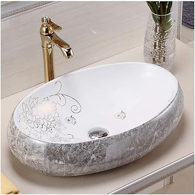 Oval ceramic sink, bathroom sink, art sink, durable bathroom sink for bathtub renovation, 480 x 330 x 140 mm, ceramic, white.. Discover the perfect shopping experience with DIAYTAR NIGERIA's vast selection and prompt delivery service.