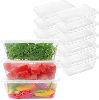 Disposable food containers with lids - Rectangular plastic containers for microwave, freezer, soup and cold meats 1000 ml [10 rooms] Gulf collection containers.. DIAYTAR NIGERIA: Where shopping is affordable, selection is vast, and delivery is always reliable.