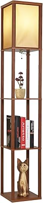 LED Jarurum lamp - Asian wooden frame - High lamps with storage organizer - Modern standing lamps for bedroom bedroom (brown).. Discover shopping made simple with DIAYTAR NIGERIA's comprehensive platform and nationwide delivery service.