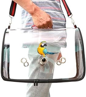 Handbag for birds, light travel handbag in transparent and breathable PVC PVC for parrot cage.. DIAYTAR Nigeria — the online store where variety meets value.