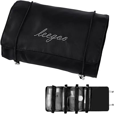 Women's toiletry bags, travel essentials organizer, suspended makeup bag for accessories, laptop foldable flat water kit, removable makeup bag, black.. DIAYTAR NIGERIA: Bridging the gap between consumers and quality products with affordable nationwide shipping.