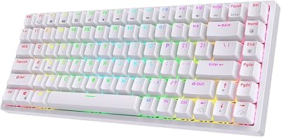 Mechanical game keyboard RK84, 80 % RGB, 80 % replaceable hot, three-way mechanical game keyboard, wireless with keys and professional pilots, Bluetooth 5.2, USB type-C and 2.4 GHz port, hot switch, red red,.. DIAYTAR NIGERIA transforms wishes into deliveries with our affordable and reliable e-commerce platform.