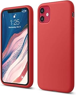 Iphone 11 shell in silicone gel absorbing shocks with microfiber lining (red).. DIAYTAR NIGERIA: Where shopping meets satisfaction with affordable prices and prompt delivery services.
