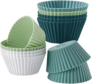 Reusable silicone reusable cooking molds, pack of 12 BPA non-stick cakes, washable in the dishwasher, cupcakes for muffins, Christmas bakery mold supplies, Multicolore.. A world of products at your fingertips — thanks to DIAYTAR Nigeria.