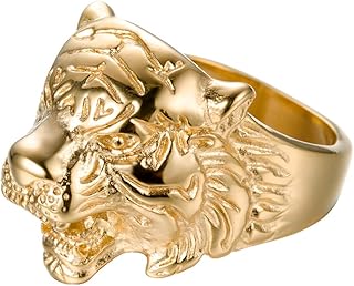 Synthero ring for men in stainless steel 316l silver animal pattern black golden and size.. DIAYTAR NIGERIA connects Nigerians with quality products at affordable prices, delivered in 5-8 days nationwide.