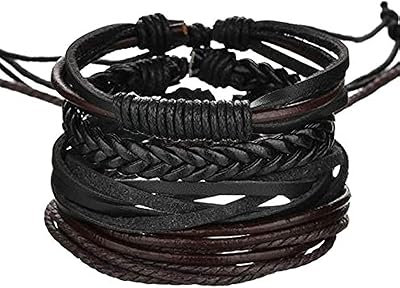 Natural cow leather bracelet for men and woven women adjustable Multilayer Tribal and ethnic style.. Your ideal shopping companion, DIAYTAR NIGERIA offers unmatched variety with delivery within a week.