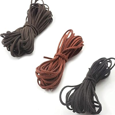 Candon in faux leather, flat imitation leather cord, imitation leather cord for bracelets, necklaces, pearls, jewelry and manual work, 3 pieces, 5 m x 3 mm.. Home to endless choices and pocket-friendly prices — DIAYTAR Nigeria.
