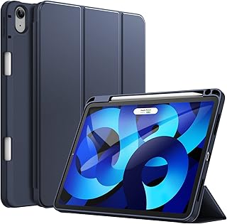 Ipad air 5/4 iPad shell (2020/2020/5th generation 10.9 inches) with a-style holder, supports the 2nd stylus, fine shell for tablet with flexible TPU back, standal standby/awakening (navy blue)).. Love deals? DIAYTAR Nigeria has you covered with low prices and fast delivery.