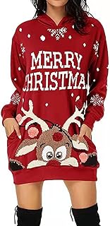 Christmas sweatshirt for women, nice reindeer printed sweatshirt, relaxed long-sleeved sweatshirt with pockets, large size, S-3XL Christmas dresses.. DIAYTAR NIGERIA makes every shopping desire a reality with affordable prices and delivery in 5-8 days.