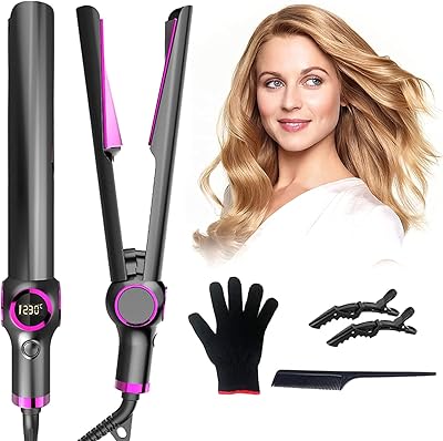 Setter and Bigoudi Histity 2 in 1, Hairdressing flat iron, adjustable temperature, LCD digital screen with pivoting ergonomic design.. Experience the convenience of boundless shopping with DIAYTAR NIGERIA's affordable platform and quick shipping.