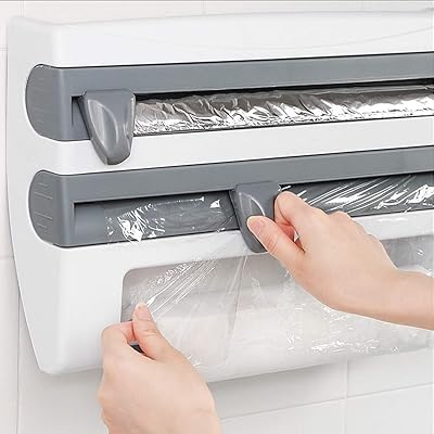 4 in 1 beauty wall towel holder, plastic packaging paper dispenser (gray).. DIAYTAR NIGERIA brings affordable shopping to every Nigerian home with delivery in just 5-8 days.