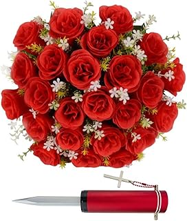 Bouquet of red artificial flowers with 24 rods in red metal vases with long.. DIAYTAR NIGERIA delivers more than products - we deliver affordable solutions within the week.