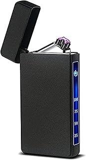 British plasma with double flame-free arc, windbreaker, rechargeable by USB, with LED battery indicators and tactile sensor switch, used as a bougie lighter, camping lighter (matt black).. Your complete shopping solution, DIAYTAR NIGERIA delivers variety and value within the week.