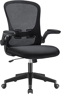 FORMAX ERGONOMIC Office Chair with foldable armrests, Pivoting computer chair with lumbar support (black).. DIAYTAR NIGERIA revolutionizes online retail with our vast selection and cost-effective delivery options.