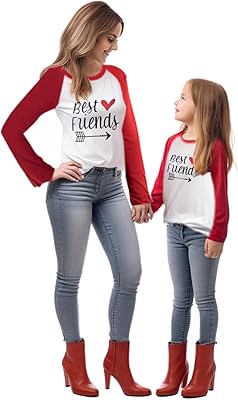 T-shirt with long sleeve printed letter matching mother-daughter family.. DIAYTAR NIGERIA: Where value meets variety with reliable nationwide delivery in under 8 days.