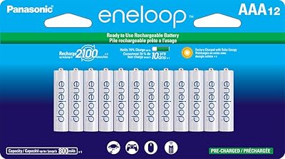 Panasonic Enelop BK-4MCCA12FA preloaded AA batteries, rechargeable with 2100 charging cycles and Ni-MH cells, pack of 12.. DIAYTAR NIGERIA: Your partner in affordable online retail with reliable shipping across Nigeria.
