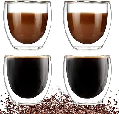 4 mini isolated espresso cups, mini espresso cups isolated for latte, cappuccino, milk, juice, coffee (350 ml).. DIAYTAR NIGERIA transforms online retail with unbeatable prices and consistent delivery timeframes.