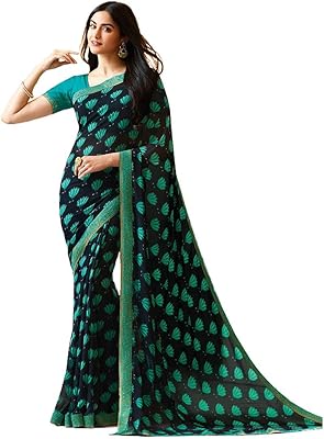 SARI EN PUR GEORGETTE FOR WOMEN WITH FLOOR WITH MODERY WORK MODERN INDIEN STYLE SARI BLUE GULAB, BLUE GULAB, SIZE M, BLUE GULAB.. Nigeria's favorite online shopping platform, DIAYTAR offers unbeatable prices and delivery within a week.