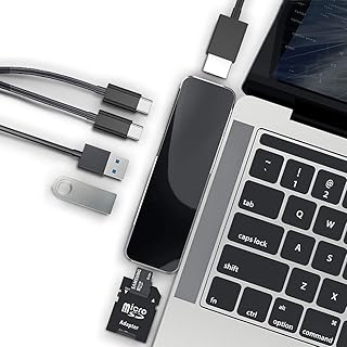 USB C HUB, USB adapter Type C 7 in 1 for MacBook Pro/Air with Thunderbolt 3 port, HDMI 4K, USB 3.0, Type C data, SD/TF card reader, compatible with MacBook Pro 2017/2018/2019.. From essentials to electronics, DIAYTAR Nigeria ships your order in no time.
