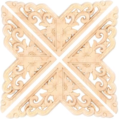 4 pieces corner decorations, 10 cm/3.9 "Wooden carved angle decoration, wooden sculpture corner sticker decoration of the house wardrobe decoration.. Enjoy deals you can’t resist and delivery you can trust — DIAYTAR Nigeria.