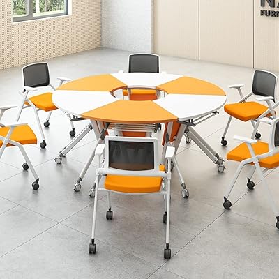 Set of 6 tables and chairs of Foldable Mobile Training Table.. Shop from anywhere in Nigeria and receive your DIAYTAR purchases at affordable prices within a week.