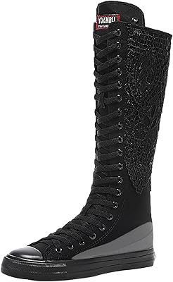 Haute canvas boots in an end of zipper.. DIAYTAR NIGERIA delivers on every promise with our affordable prices and nationwide delivery service.