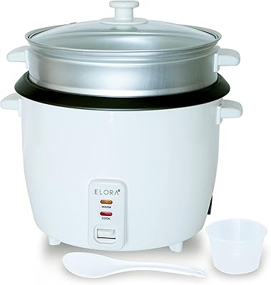 Automatic rice cooker Elora 1.8 liter 10 cups with non -stick steam cooker covers cook n serve | Steam cooker and rice grain stove with one touch millet 2 year warranty EL-18-ha-2250.. Find quality and variety without breaking the bank — only on DIAYTAR Nigeria.