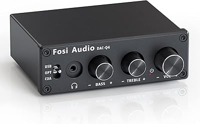 Mini Fossi Audio Q4 game DAC converter, digital audio converter to 24 -bit/192 kHz USB/optics/coaxial to RCA analog to, Digital audio converter to analog for house/office/active speakers - Black.. Shop with confidence at DIAYTAR NIGERIA, enjoying competitive prices and delivery within 8 days.